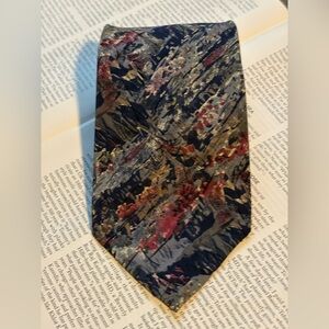 Vintage Christian Dior Monsieur Italian Silk Tie 90’s Abstract Multicolor